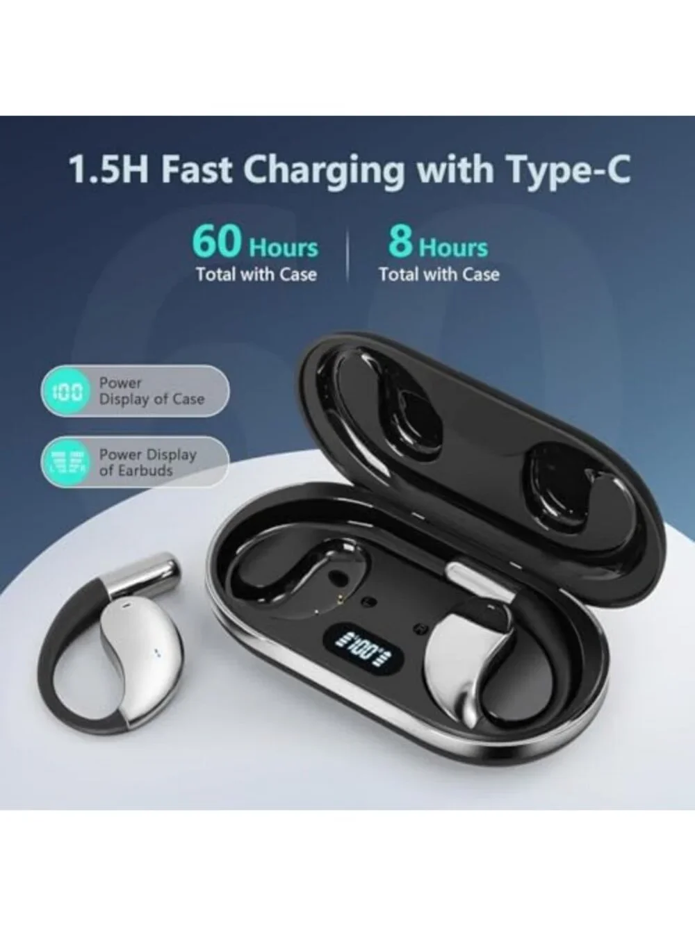 Real-Time Translation Earbuds, 164 Languages, Bluetooth 5.4, 60H Battery, Travel